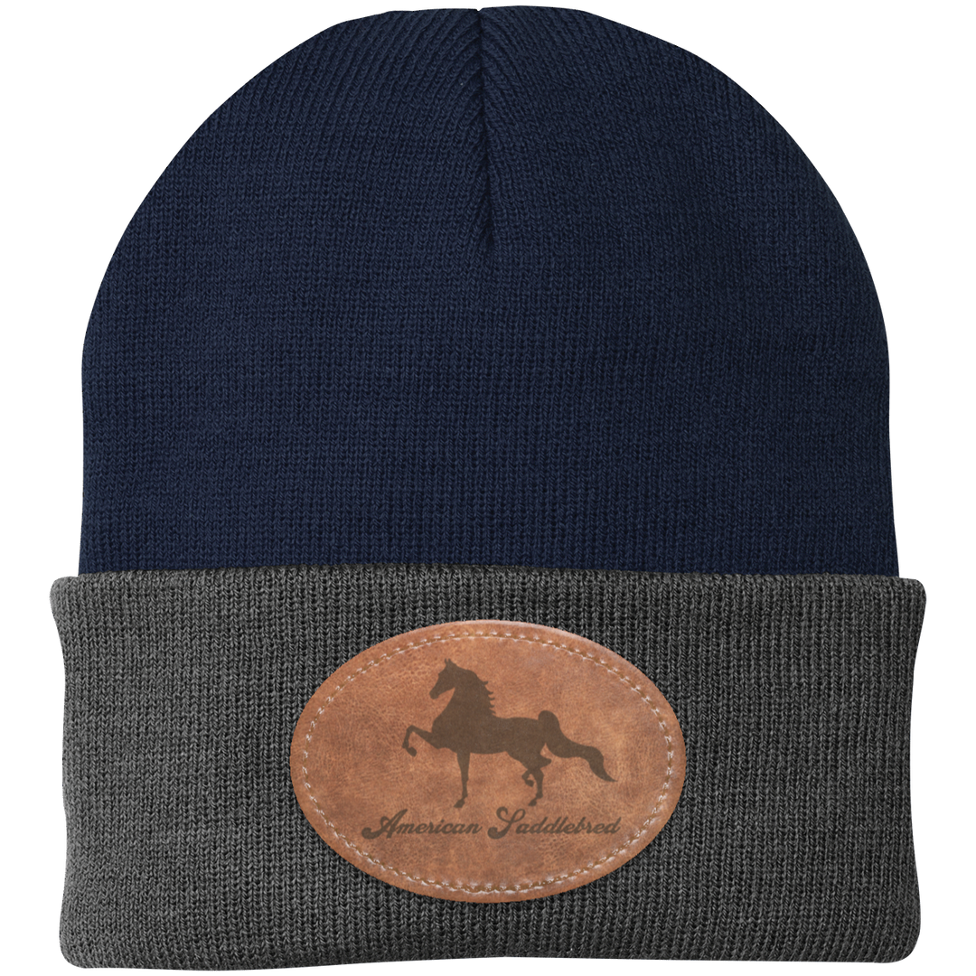 AMERICAN SADDLEBRED ON LEATHER CP90 Knit Cap - Patch