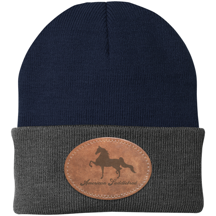 AMERICAN SADDLEBRED ON LEATHER CP90 Knit Cap - Patch