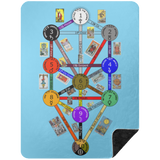 KABBAHLAH TREE OF LIFE DESIGN 2 4HORSE BSHL Premium Black Sherpa Blanket 60x80