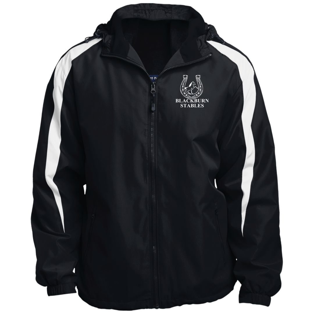 BLACKBURN STABLES (WHITE) JST81 Fleece Lined Colorblock Hooded Jacket