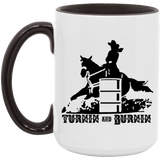 TURNIN AND BURNIN BARREL RACING 4HORSE AM15OZ 15oz. Accent Mug
