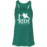 I RIDE A WALKING HORSE B (WHITE) B8800 Flowy Racerback Tank
