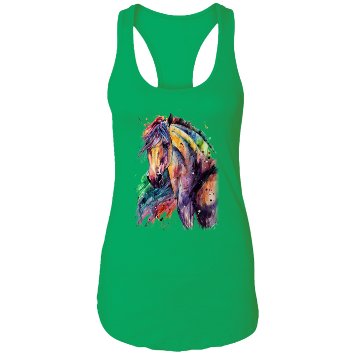 EQUINE ABSTRACT 1 4HORSE NL1533 Ladies Ideal Racerback Tank