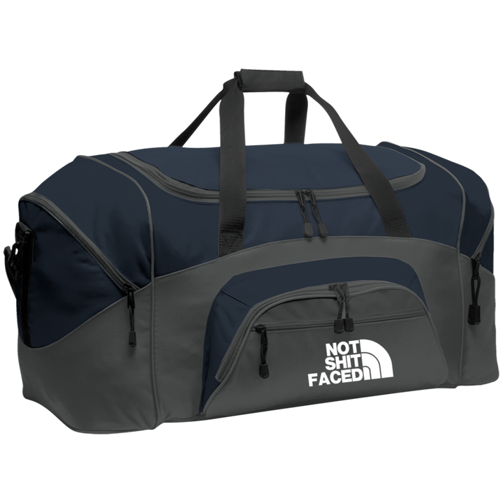 NOT SHIT FACED (WHITE) BG99 Colorblock Sport Duffel
