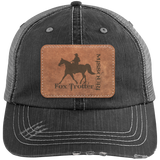 MISSOURI FOX TROTTER ON LEATHER 6990 Distressed Unstructured Trucker Cap - Patch