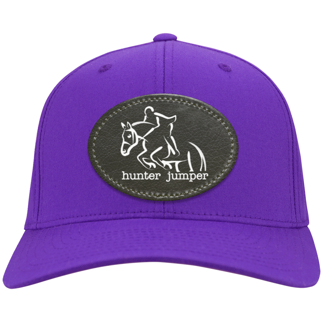 HUNTER JUMPER BLACK LEATHER CP80 Twill Cap - Patch