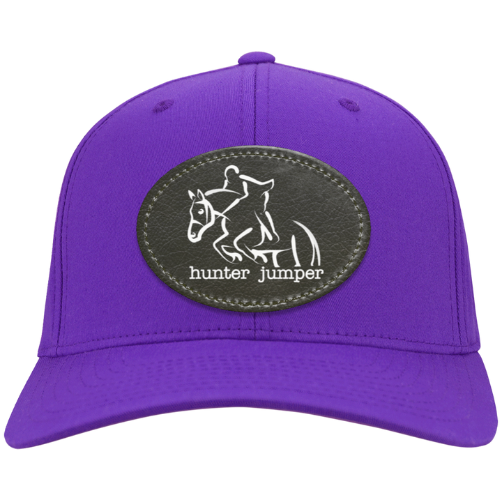 HUNTER JUMPER BLACK LEATHER CP80 Twill Cap - Patch