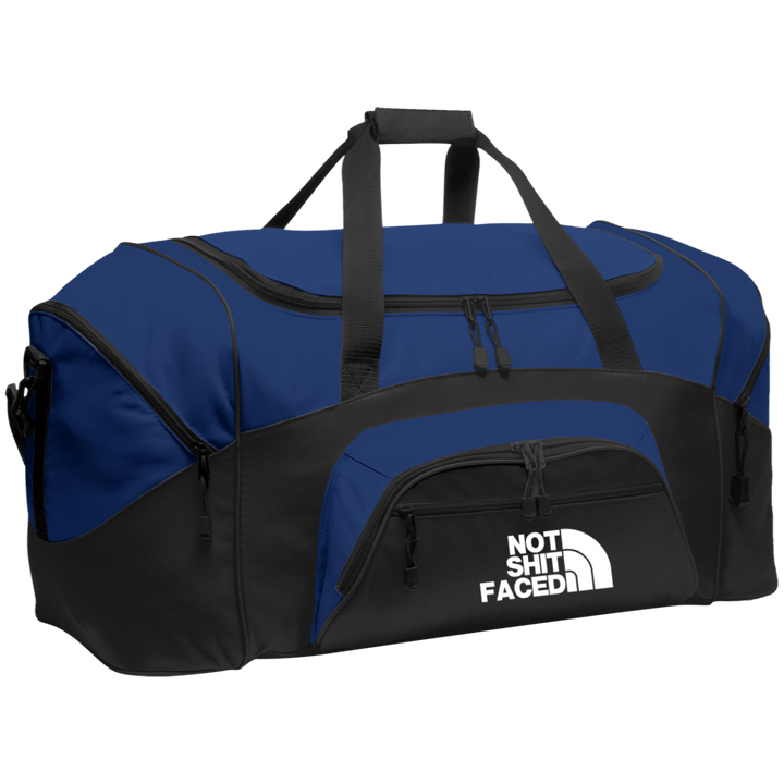 NOT SHIT FACED (WHITE) BG99 Colorblock Sport Duffel