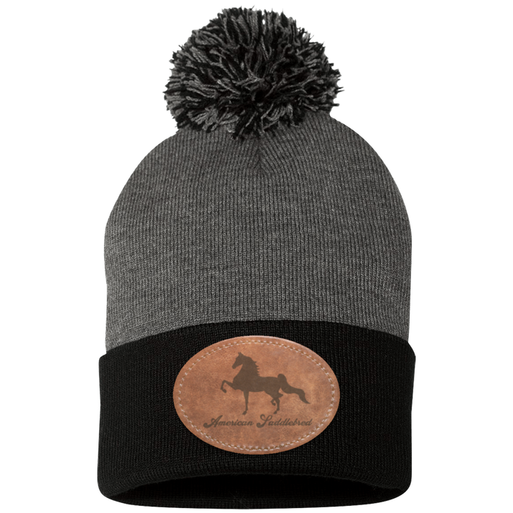 AMERICAN SADDLEBRED ON LEATHER SP15 Pom Pom Knit Cap - Patch
