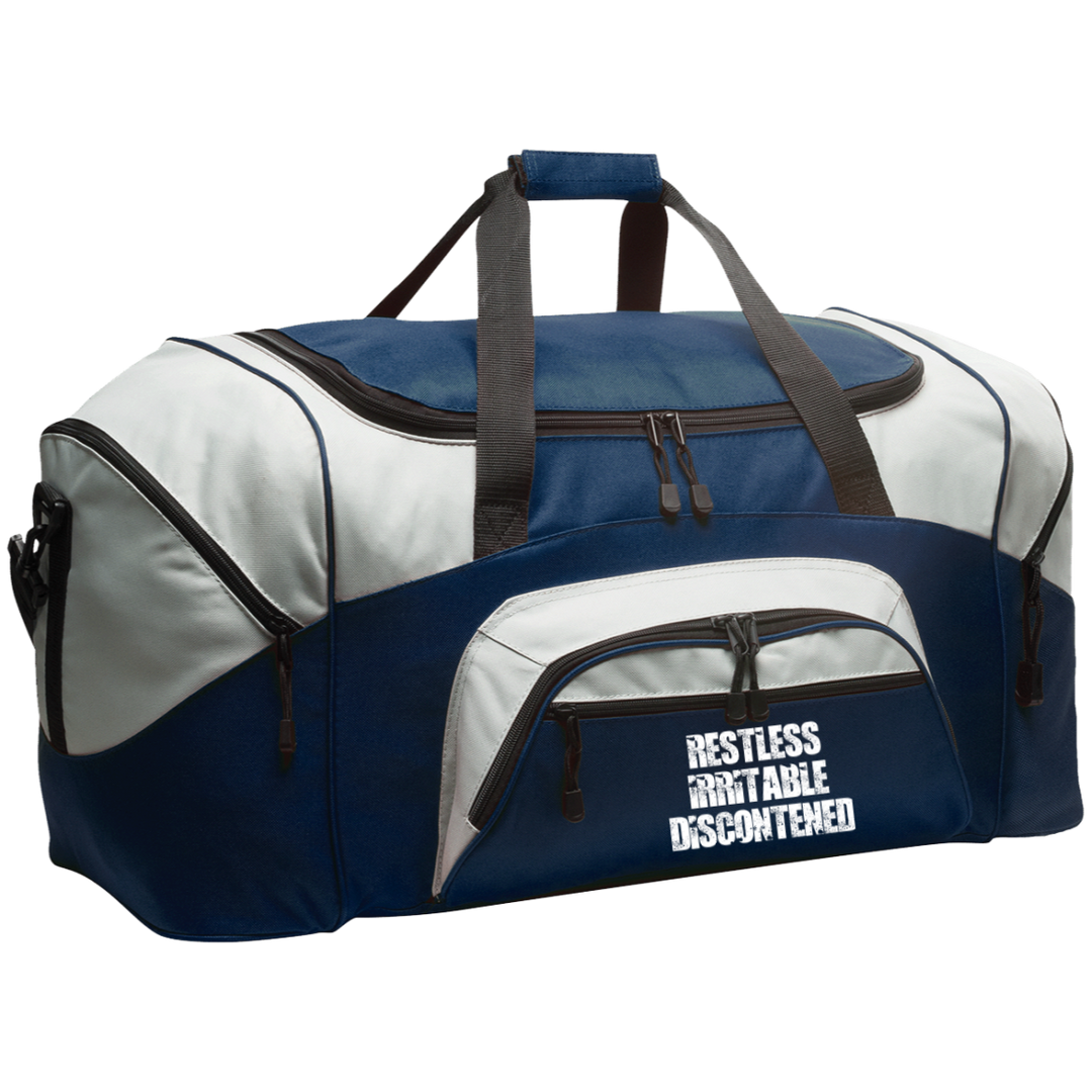 RESTLESS IRRITABLE DISCONTENTED WHT (RECOVERY) BG99 Colorblock Sport Duffel
