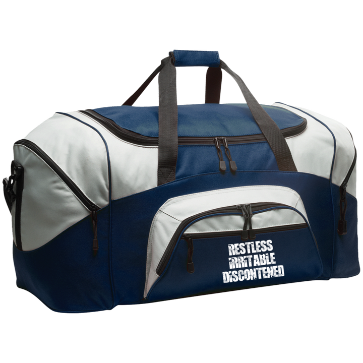 RESTLESS IRRITABLE DISCONTENTED WHT (RECOVERY) BG99 Colorblock Sport Duffel