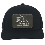 HUNTER JUMPER BLACK LEATHER 104C Trucker Snap Back - Patch