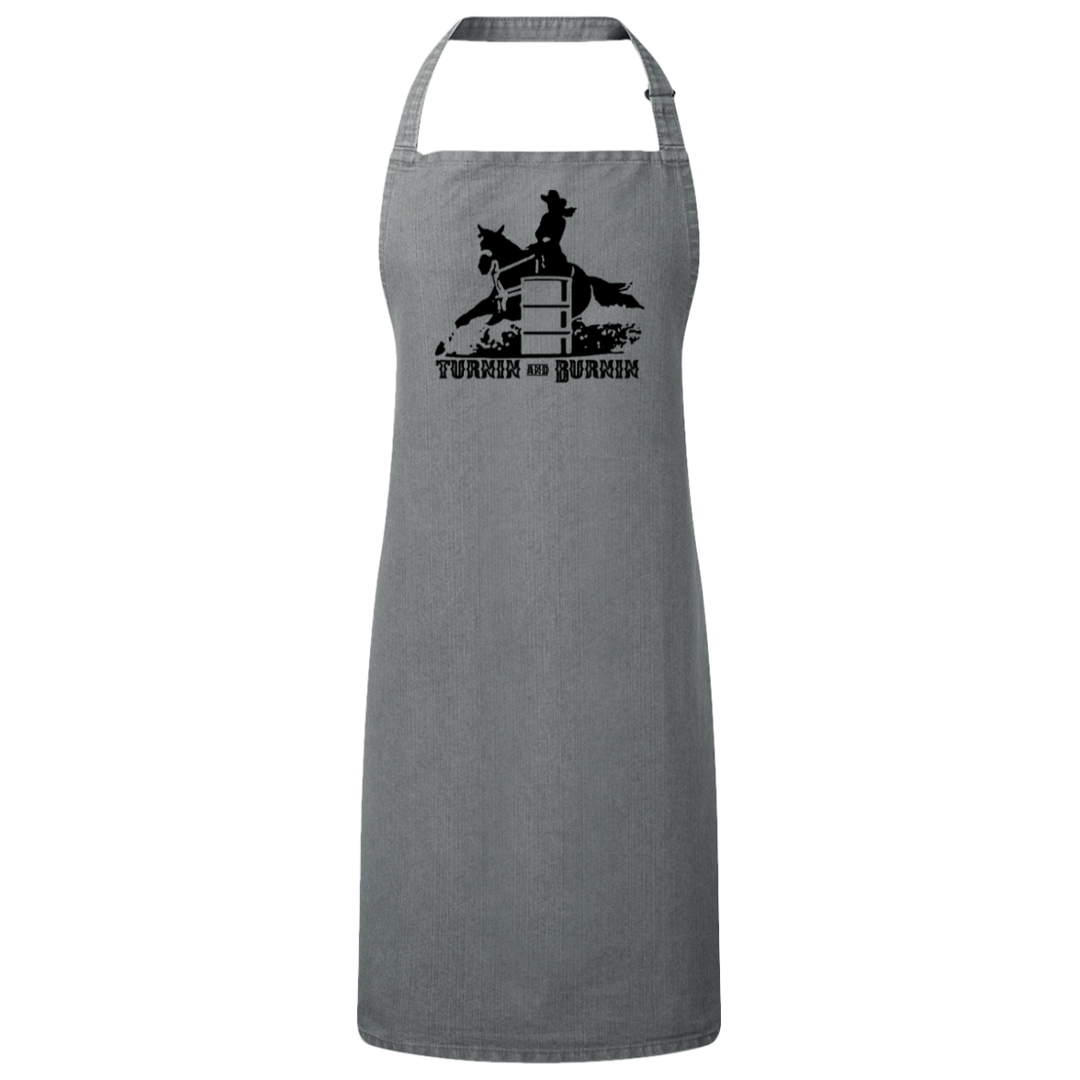 TURNIN AND BURNIN BARREL RACING 4HORSE RP150 Sustainable Unisex Bib Apron