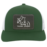 HUNTER JUMPER BLACK LEATHER 104C Trucker Snap Back - Patch