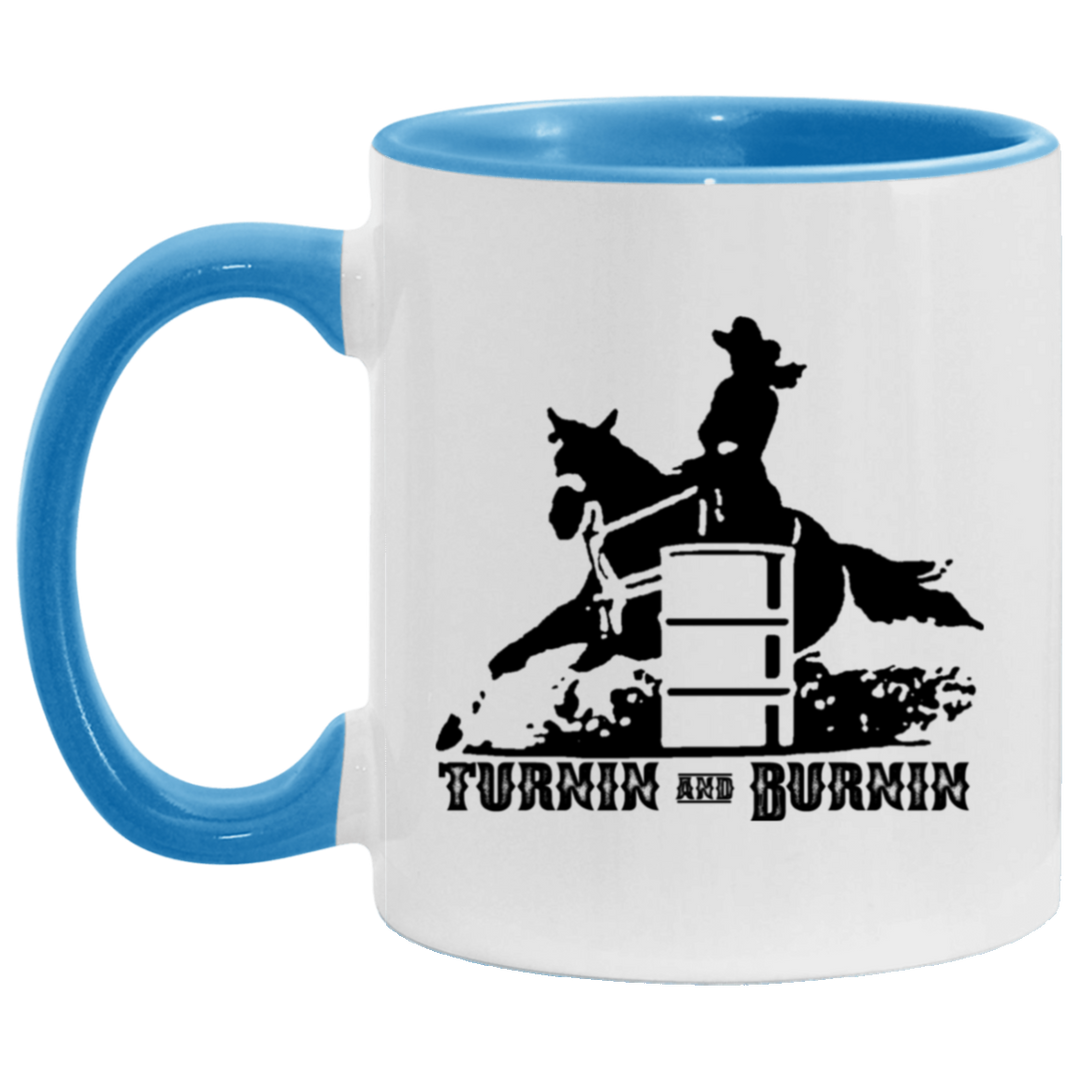 TURNIN AND BURNIN BARREL RACING 4HORSE AM11OZ 11 oz. Accent Mug