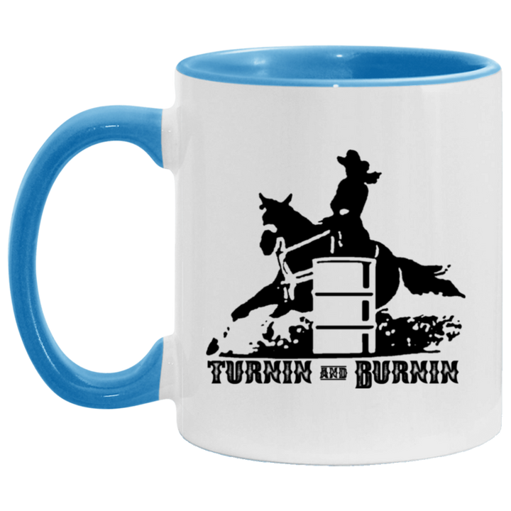 TURNIN AND BURNIN BARREL RACING 4HORSE AM11OZ 11 oz. Accent Mug