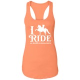 I RIDE AN AMERICAN SADDLEBRED (WHITE) NL1533 Ladies Ideal Racerback Tank