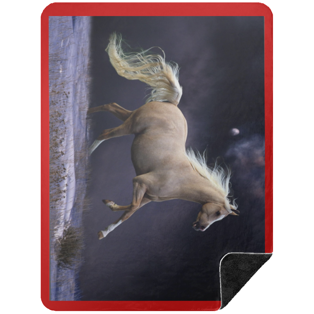 PALOMINO HORSE 1 BSHL Premium Black Sherpa Blanket 60x80