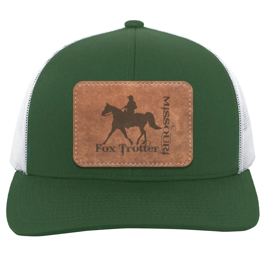 MISSOURI FOX TROTTER ON LEATHER 104C Trucker Snap Back - Patch