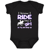 I RIDE LIKE A GIRL (TWH PLEASURE) 4424 Infant Fine Jersey Bodysuit