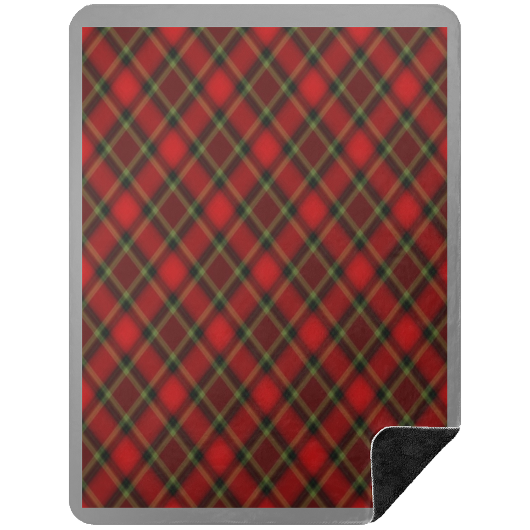 RED TARTAN BSHL Premium Black Sherpa Blanket 60x80