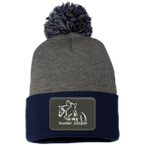 HUNTER JUMPER BLACK LEATHER SP15 Pom Pom Knit Cap - Patch