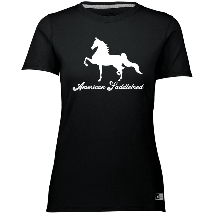 AMERICAN SADDLEBRED (DESIGN 1) WHITE 4HORSE 64STTX Ladies’ Essential Dri-Power Tee