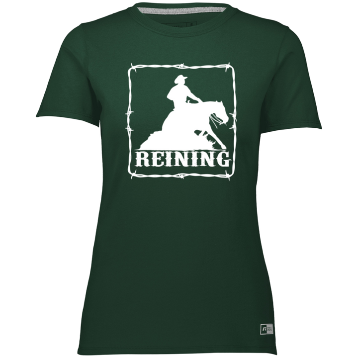 REINING STYLE 1 (WHITE) 4HORSE 64STTX Ladies’ Essential Dri-Power Tee