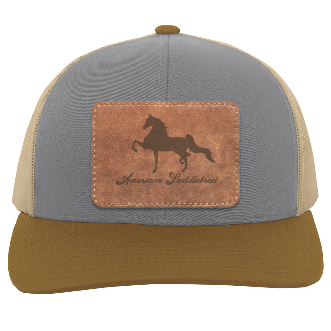 AMERICAN SADDLEBRED ON LEATHER 104C Trucker Snap Back - Patch