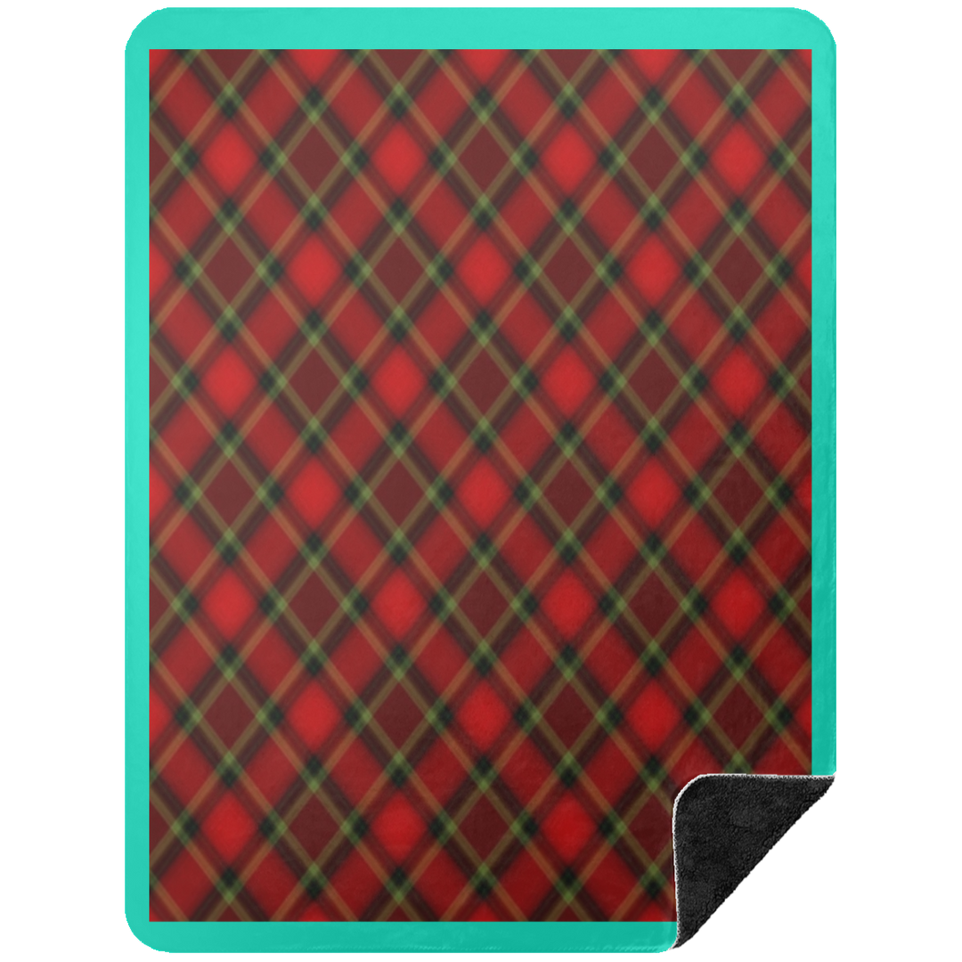 RED TARTAN BSHL Premium Black Sherpa Blanket 60x80