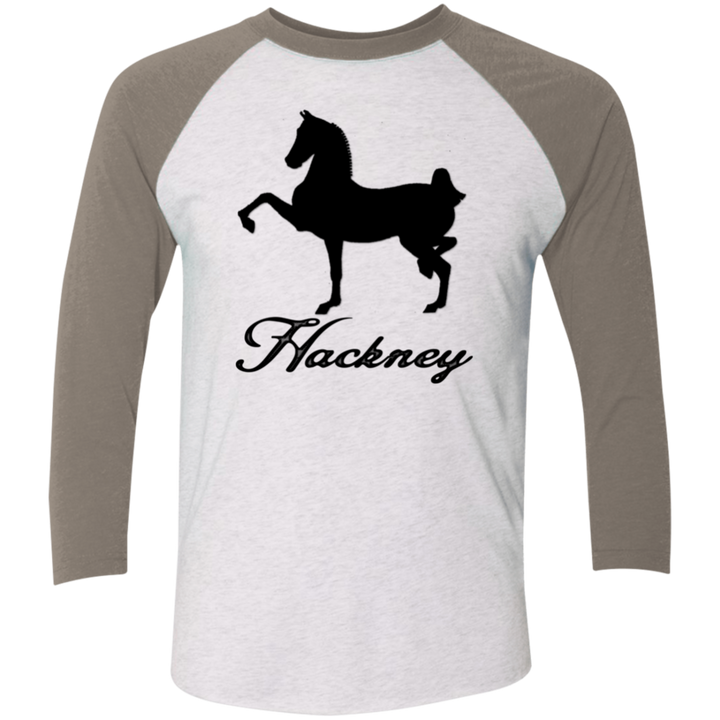 HACKNEY DESIGN 1 (black) 4HORSE NL6051 Tri-Blend 3/4 Sleeve Raglan T-Shirt
