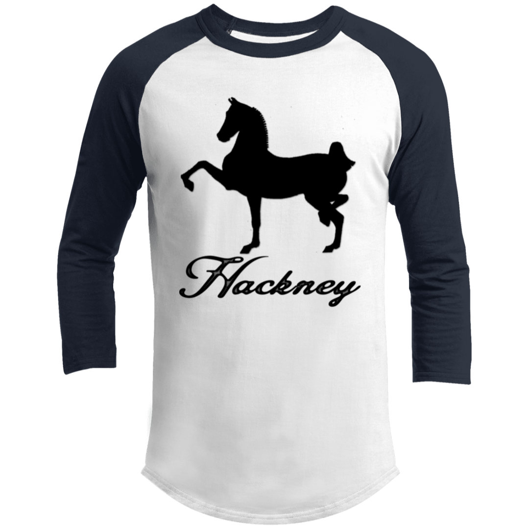 HACKNEY DESIGN 1 (black) 4HORSE T200 3/4 Raglan Sleeve Shirt