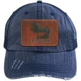 FRIESIAN ON LEATHER 6990 Distressed Unstructured Trucker Cap - Patch