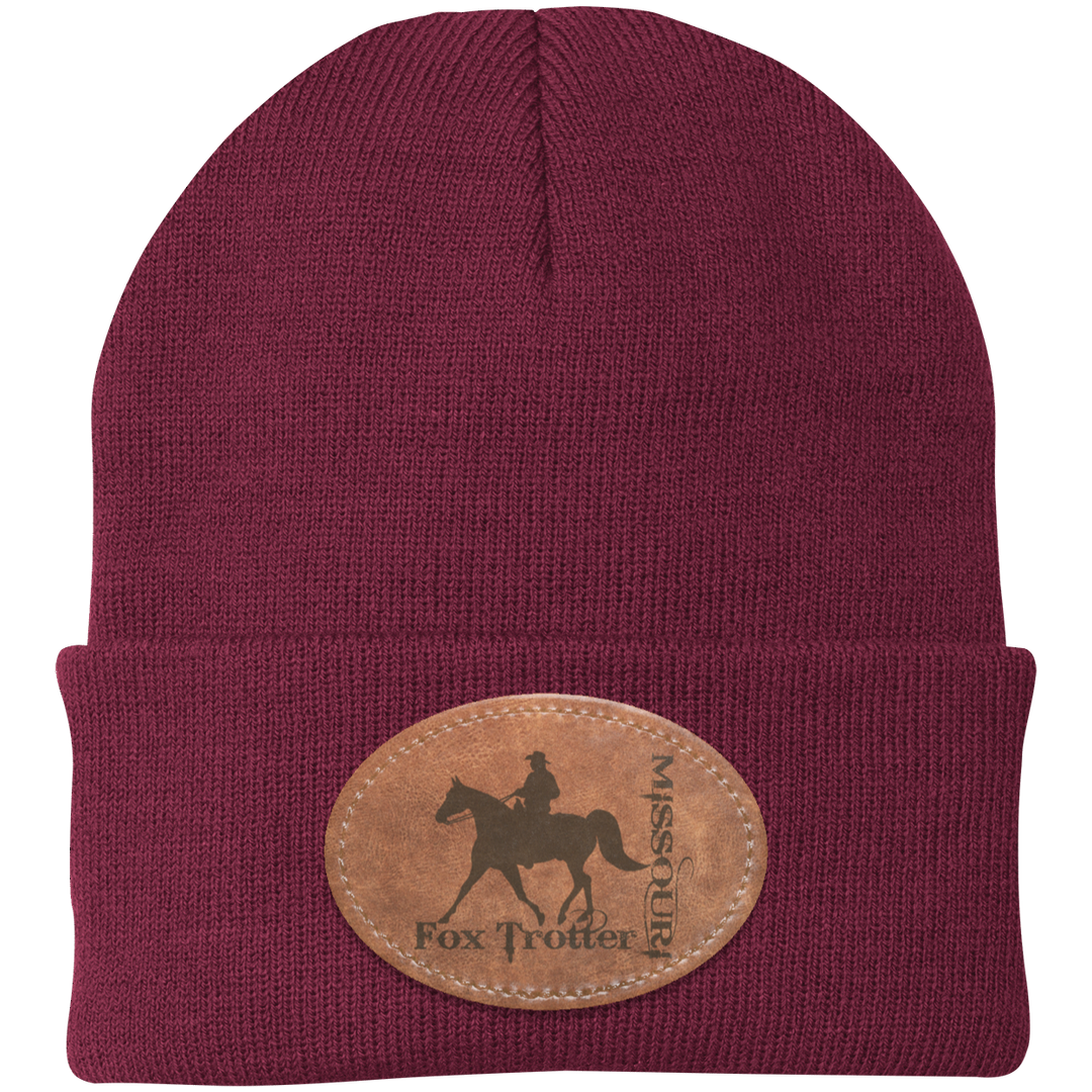 MISSOURI FOX TROTTER ON LEATHER CP90 Knit Cap - Patch