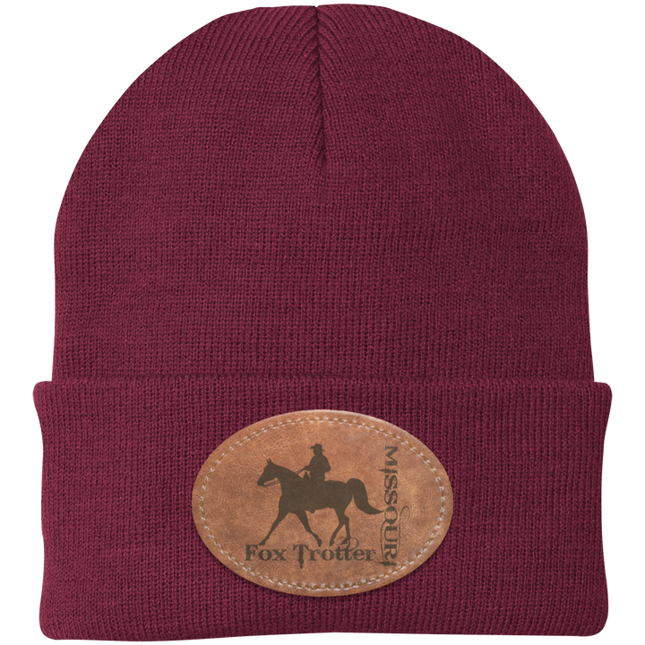 MISSOURI FOX TROTTER ON LEATHER CP90 Knit Cap - Patch