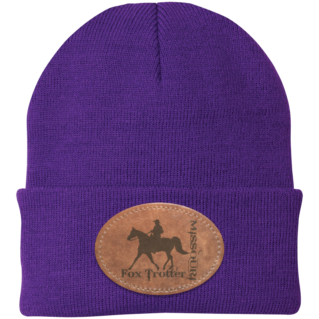 MISSOURI FOX TROTTER ON LEATHER CP90 Knit Cap - Patch