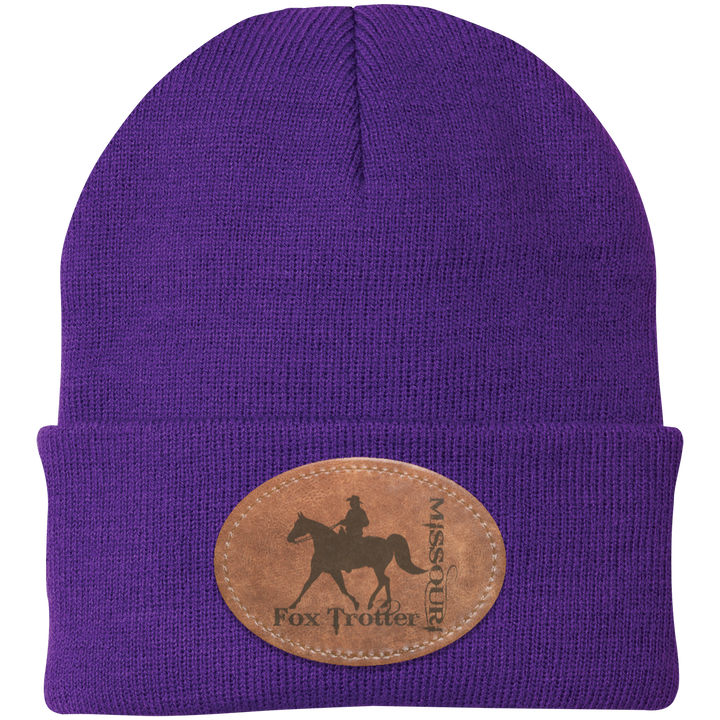 MISSOURI FOX TROTTER ON LEATHER CP90 Knit Cap - Patch