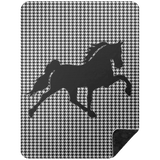 HOUNDS TOOTH TENNESSEE WALKING HORSE JMD BSHL Premium Black Sherpa Blanket 60x80