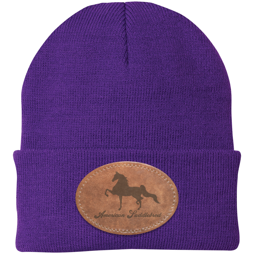 AMERICAN SADDLEBRED ON LEATHER CP90 Knit Cap - Patch