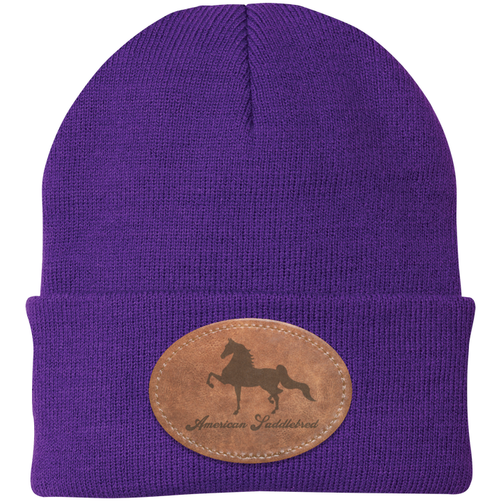AMERICAN SADDLEBRED ON LEATHER CP90 Knit Cap - Patch