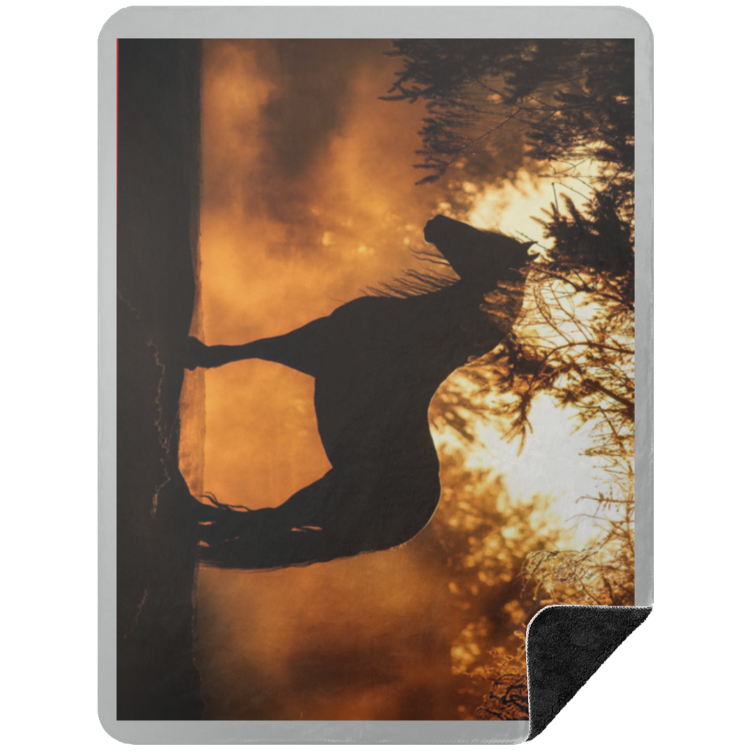BLACK HORSE 1 BSHL Premium Black Sherpa Blanket 60x80