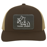 HUNTER JUMPER BLACK LEATHER 104C Trucker Snap Back - Patch
