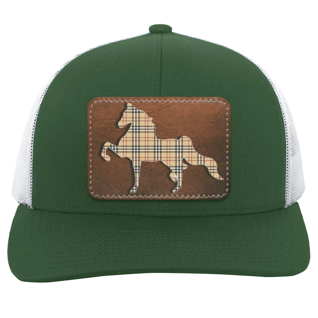 AMERICAN SADDLEBRED LEATHER PATCH (BURBURY) 104C Trucker Snap Back - Patch