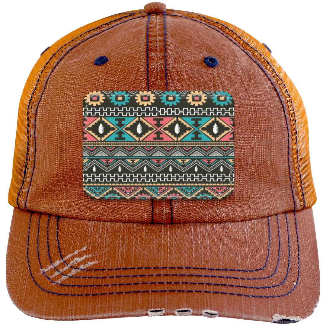 AZTEC 1 6990 Distressed Unstructured Trucker Cap - Patch