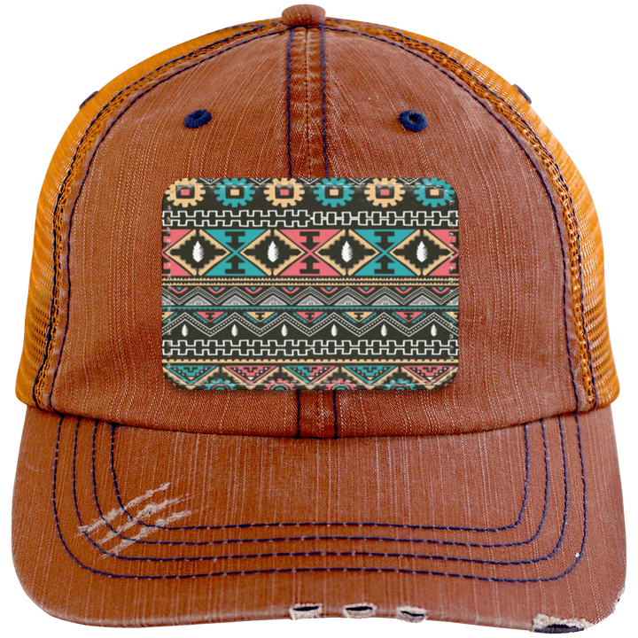 AZTEC 1 6990 Distressed Unstructured Trucker Cap - Patch