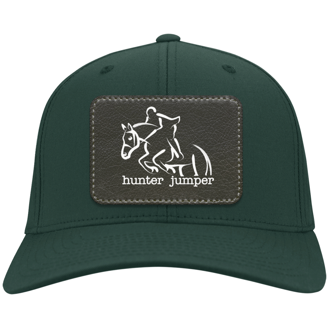 HUNTER JUMPER BLACK LEATHER CP80 Twill Cap - Patch