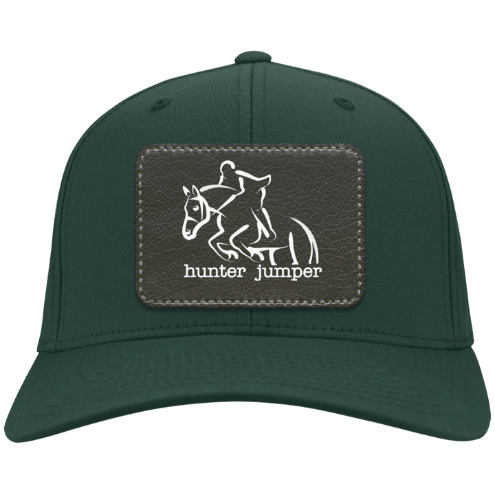 HUNTER JUMPER BLACK LEATHER CP80 Twill Cap - Patch