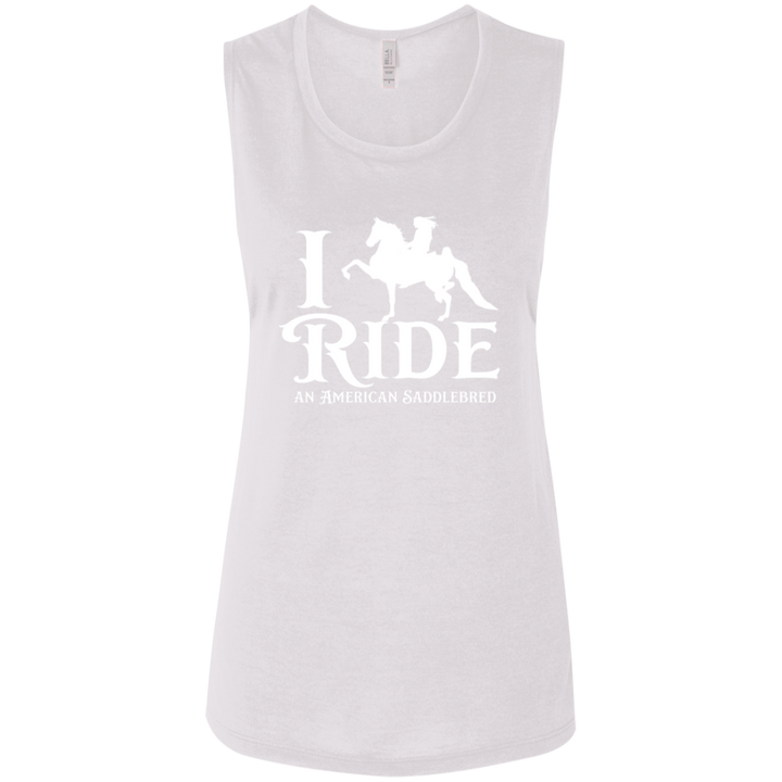 I RIDE AN AMERICAN SADDLEBRED (WHITE) B8803 Ladies&
