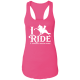 I RIDE A WALKING HORSE B (WHITE) NL1533 Ladies Ideal Racerback Tank