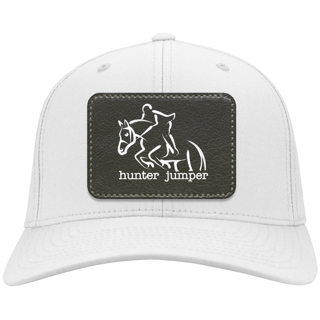 HUNTER JUMPER BLACK LEATHER CP80 Twill Cap - Patch